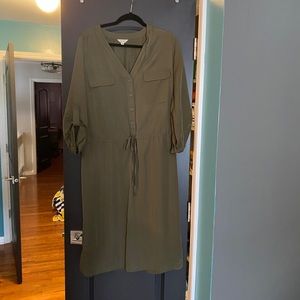 Green shirt dress